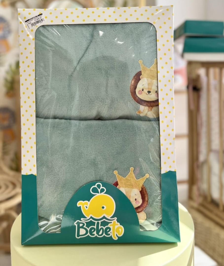 Couverture Polaire Bebeto Vert d'Eau Lion Couronné